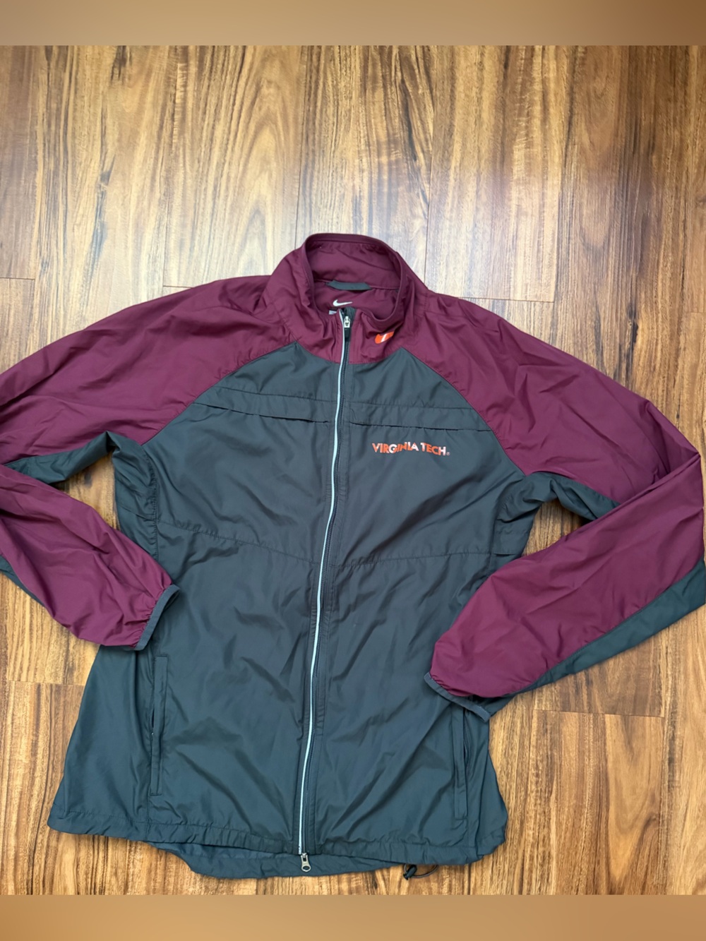 Nike Virginia Tech Burgundy and Gray Lightweight Jacket
